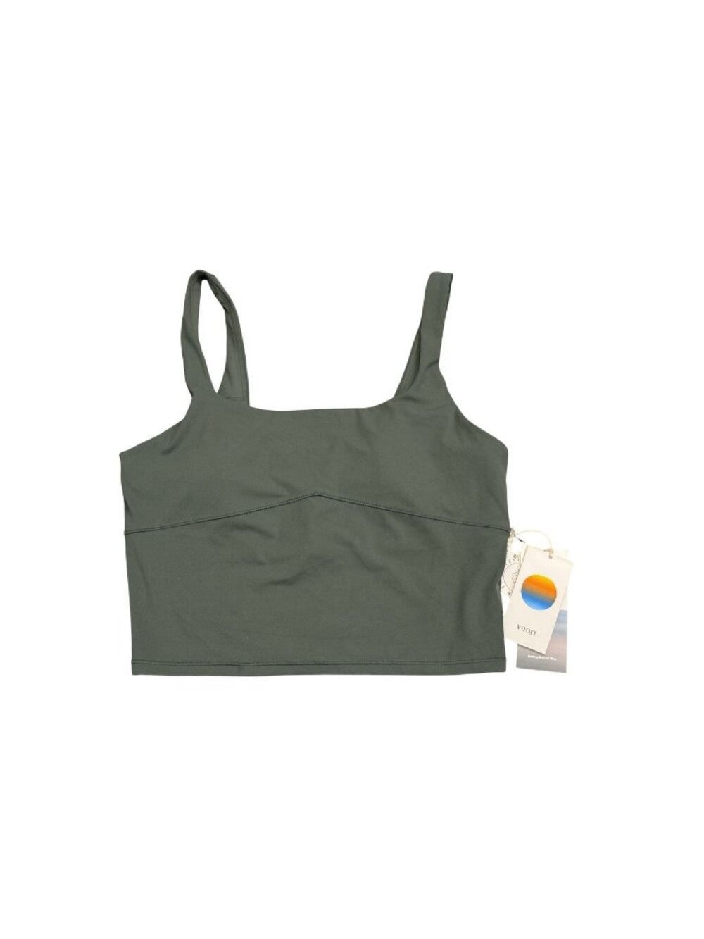 Vuori All the Form Support Square Neck Tank Top in Green Marsh Large
